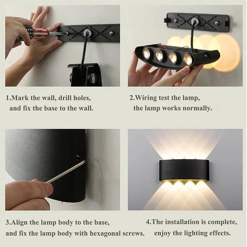 LED Wall Lamp Indoor LED Wall Lamp Aluminium Waterproof IP65