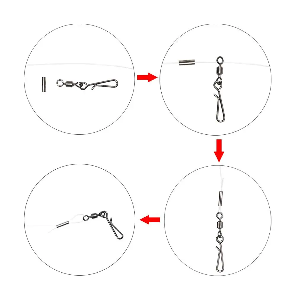 100 pièces manchons sertissage cuivre ronds 1.0mm-2.8mm - Tubes ligne pêche mer accessoires sac OPP