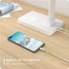LED eye protection desk lamp touch switch white folding bedroom bedside study reading night light USB plug dimmable table lamp 4