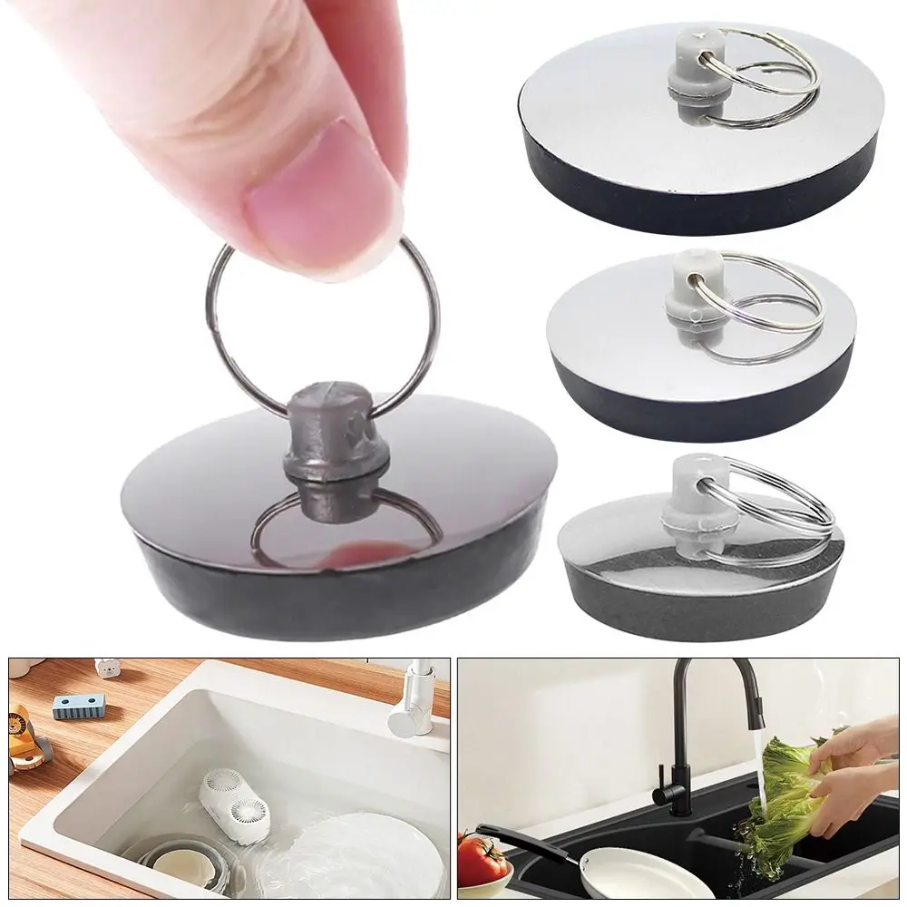 1Pcs Stainless Steel Bath Plug Rubber Drain Stopper Water Kitchen Bathroom Accessory Bath Tub Caps Plug silicone drain stopper drain stopper basin drain stopper hair catcher stopper drain pipe plug bathroom sink plug washbasin drain plug
