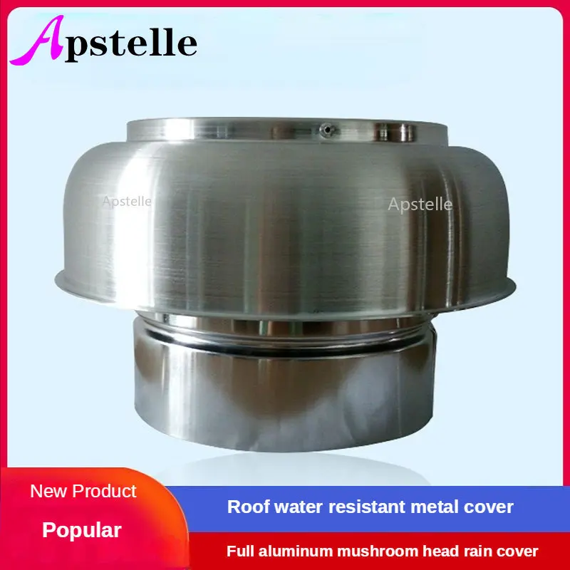 Apstelle 1Pcs 4-8 Inch Weatherproof Mushroom Air Vent Roof Vent Cap Cover 5" / 6" Chimney Caps Cover Aluminum Self-color Cowl