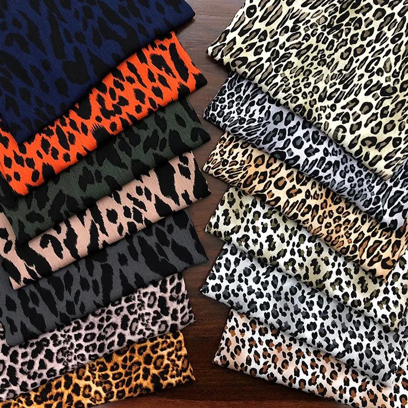 1 meter X 1.48 meter Leopard print Quality Viscose Fabric Rayon Poplin Dress Shirt Material Wholesale Bohemian holiday style