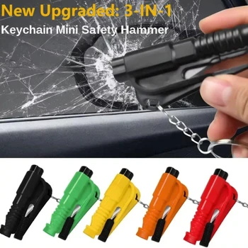 Compact 3-in-1 Car Safety Hammer Window Breaker & Seat Belt Cutter Emergency Rescue Tool for Vehicle Accessories 1
