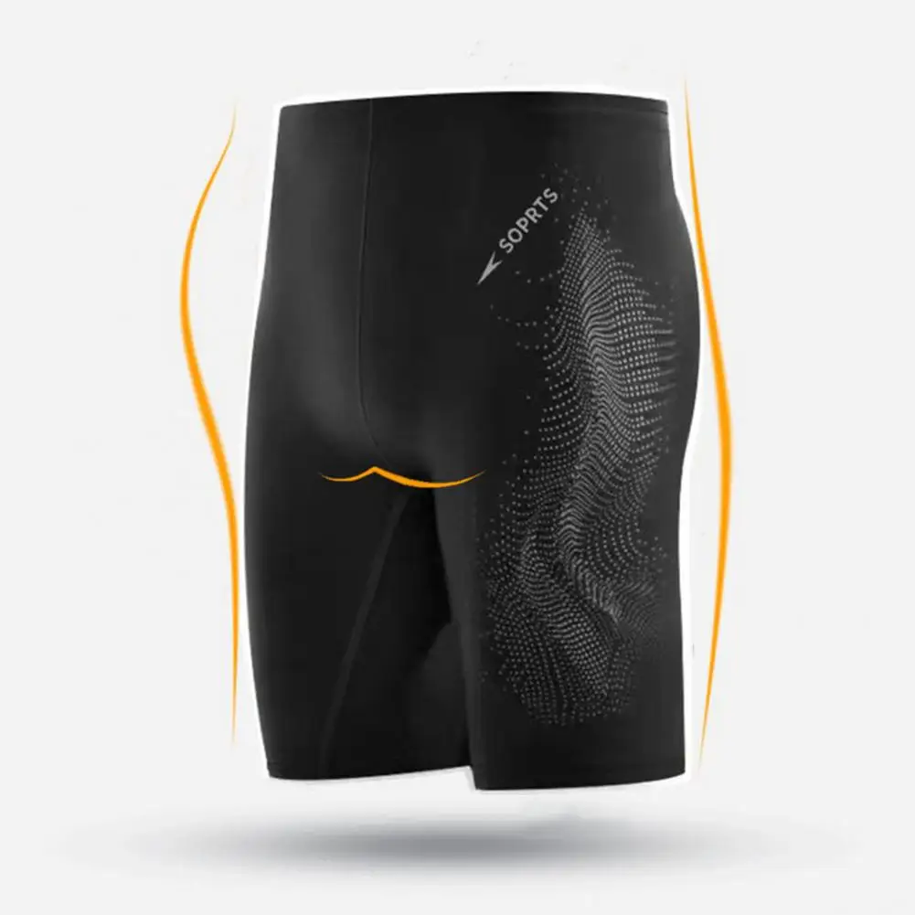 Men Swim Trunks Elastic Soft Quick Dry Swim Shorts Slim Fit Mid Waist Bathing Boxers Tight Surfing Water Sports