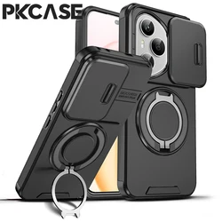 Enhanced Slide Push Window Phone Case with Bracket Cover for Honor 600 Smart (Black)