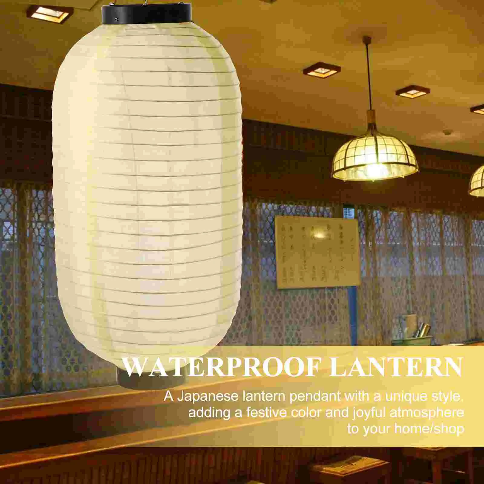 

Lantern Japanese Lanterns Hanging Paper Silk Chinese Outdoor Lamp Style Ornament Waterproof Bar Decorations Sushi Red White