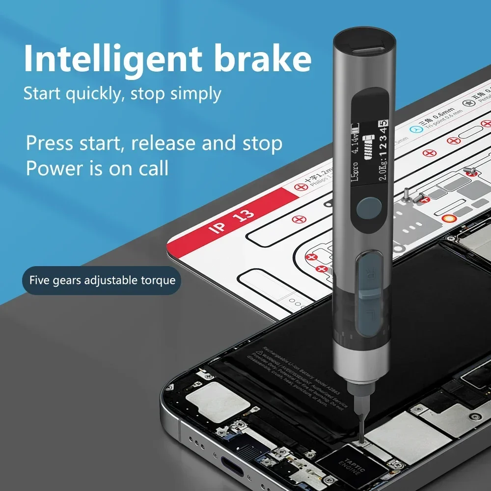 MaAnt L5/L5Pro 스마트 5 기어 전기 스크루 드라이버 세트 (전화 분해 수리 도구 용 12/24 특수 강철 배치 헤드 포함)