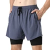 Running Shorts Men 2 In 1 Double Deck Quick Dry Gym Training Jogging Workout Sports Short Pants Breathable Stretch Casual Bottom 3