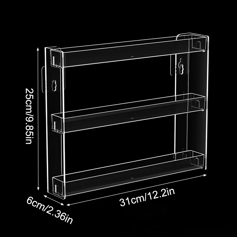 3 Layers Acrylic Nail Polish Display Rack Transparent Cosmetic Organizer Multi-layer Simple Mounting Rack Stand Holder 6