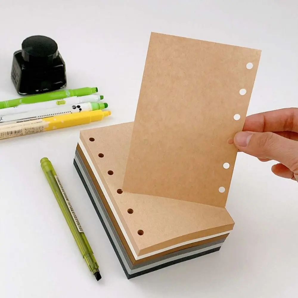50Sheets A7 Loose-Leaf Notebook Refill Paper Index Inside Page Cards Separator Page Paper Inner Refill Binder Paper Pages - 4