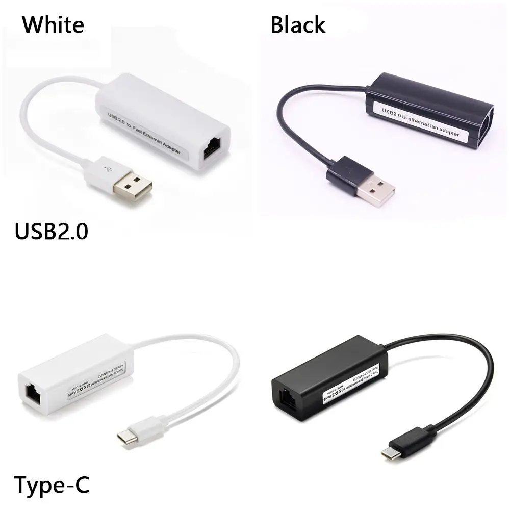 For Windows 10 USB 2.0 to RJ45 Computer Peripherals Ethernet Network Adapter USB Hubs Type-C to RJ45 Network Cable Converter 6