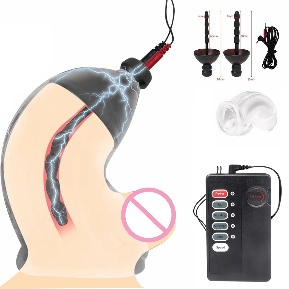 Bdsm Shock Elettrico Spina Uretrale Cock Cage E-Stim Glande Therapy Massager Extreme Uretral Sound Catetere Dilatatore Uomo Sex Toys