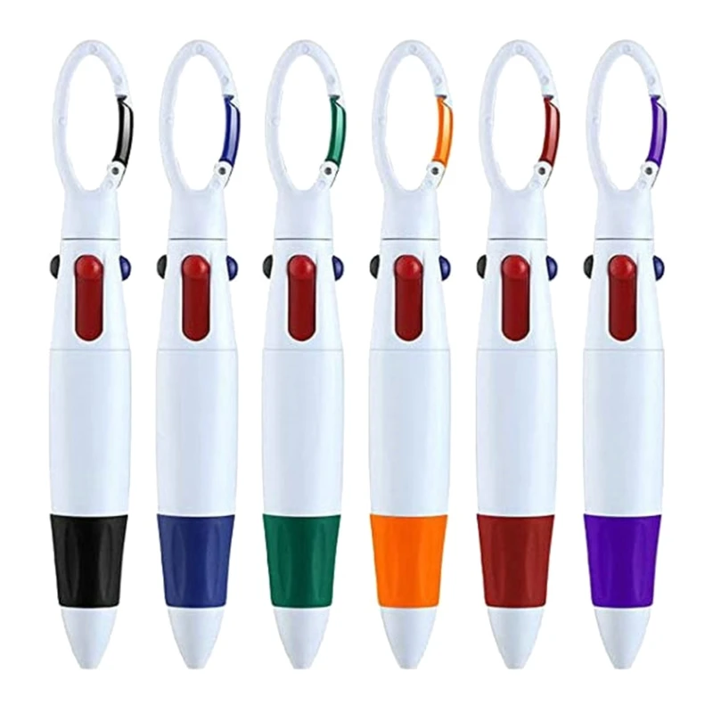 

6 шт. 4-в-1 выдвижные шариковые ручки, разноцветные ручки, 4 цвета, шариковые ручки