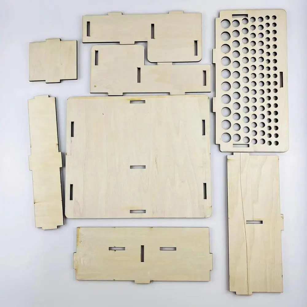 Description Picture 5 of itemHandwork Tools Holder Box 103 Holes Organizer Wooden Rack For Leather Craft Punches Stand Carving Tools Drill Bits Storage