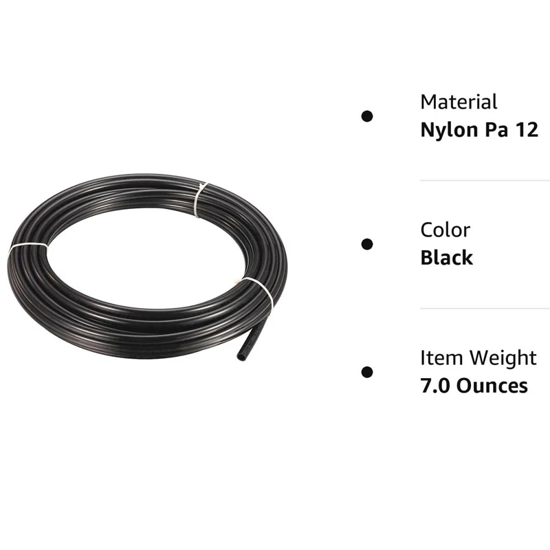 Nylon Air Hose 1/4 Dot Air Line 0.25" Od 32.8 Feet 10 Meters Nylon Approved for Air Tubing Brake System or Fluid Transfer