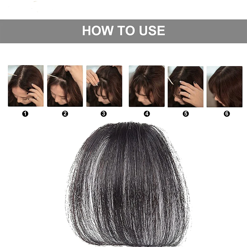 Air Bangs Clip In Bangs Fringe Human Hair Extension for White Women Natural False hairpiece On Hair Accessories Fake