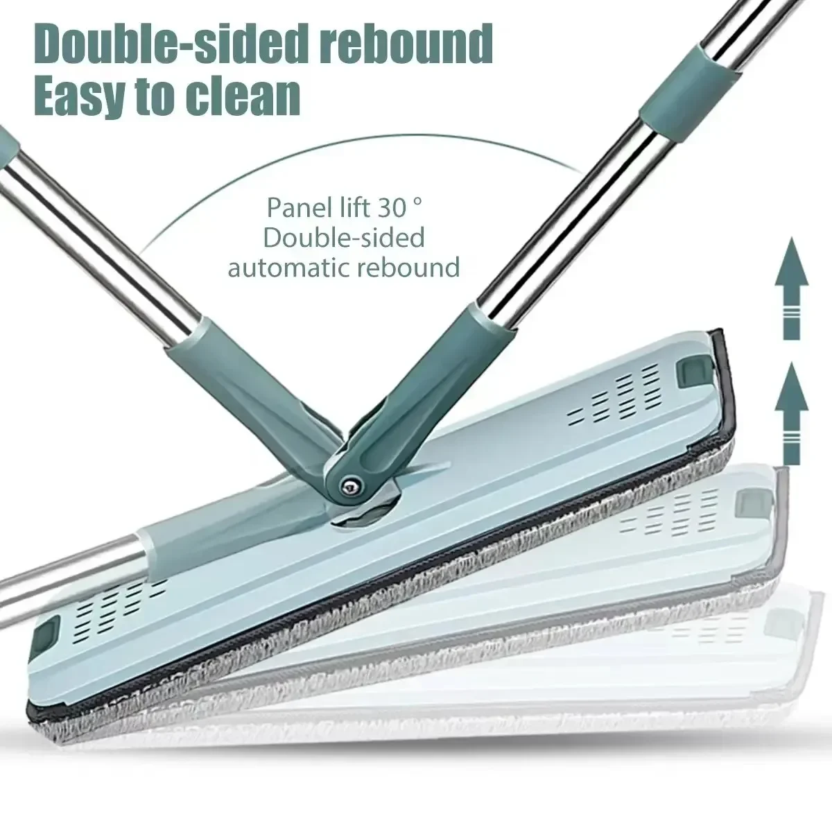 Flat Squeeze Mop com balde Wringing Floor Cleaning Microfiber Pads uso molhado ou seco em madeira laminado m&atilde;o livre flat squeeze mop