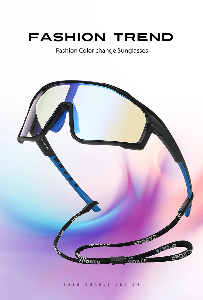 Çok açılardan gösterilen spor güneş gözlükleri