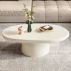 White Cloud Tables, Modern Minimalist Coffee Table for Living Room, 45.67 inch Cute Small Coffee Table, White Café Tables 1