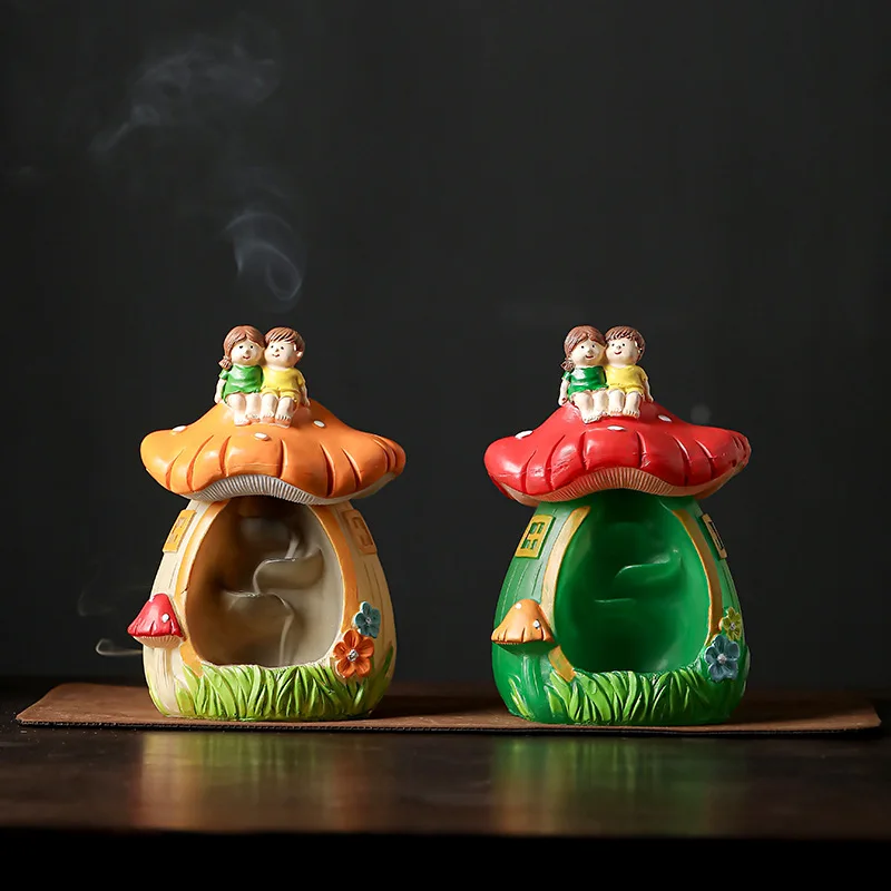 

Mushroom Backflow Incense Stove for European and American Houses, Home Furnishings for Garden Incense Stove