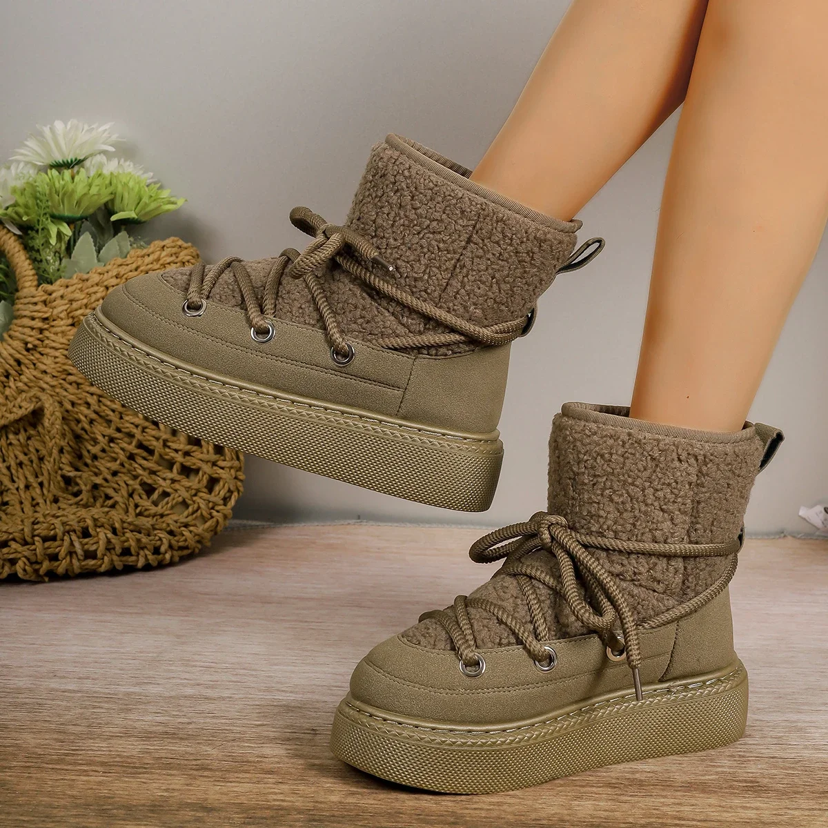 Winter Ankle Shoes Warm Down Home Shoes Women Boots-Veeddydropshipping