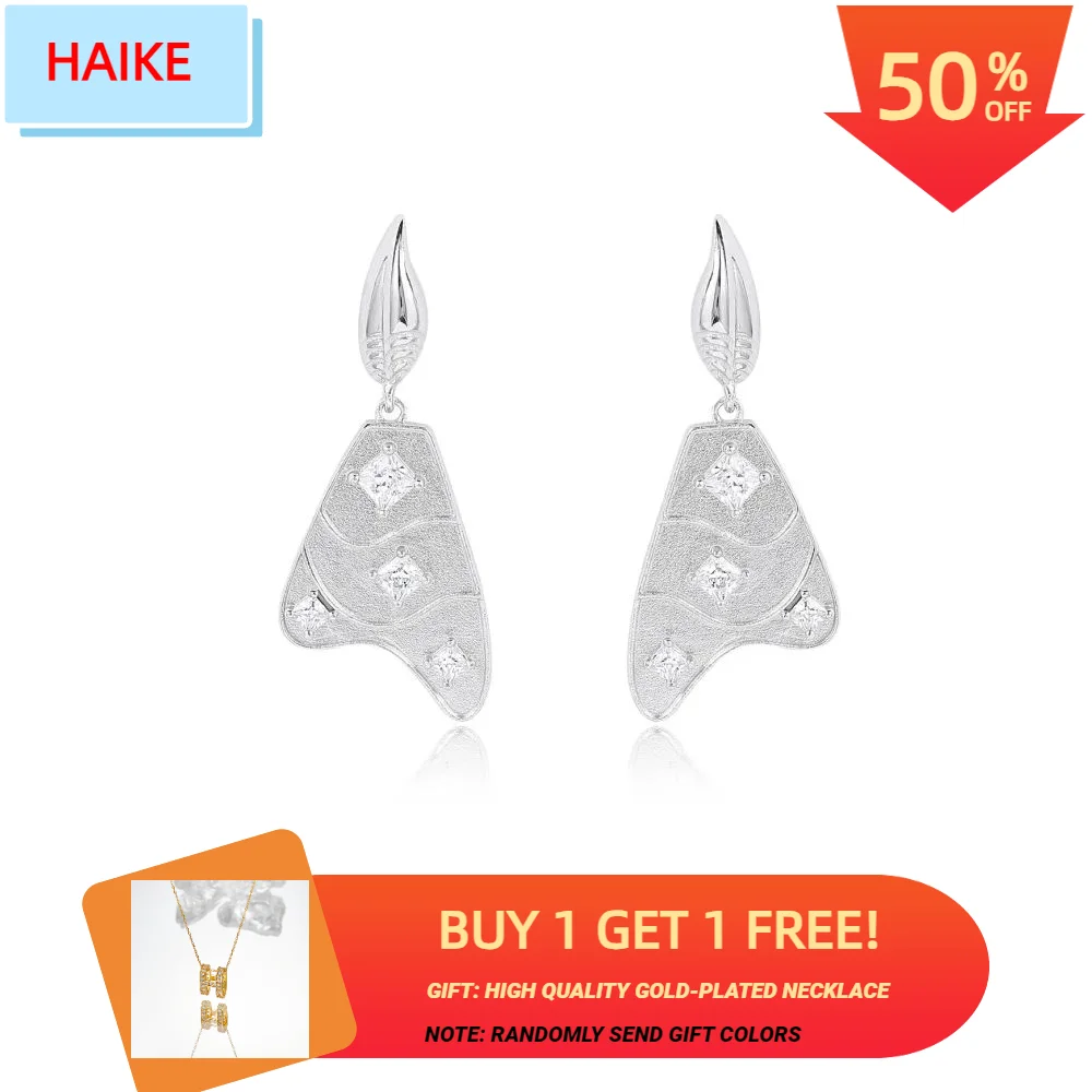 

HAIKE S925 Sterling Silver Earrings Original Design Terraced Countryside Style Earpin Personalized Fashion Versatile Style New