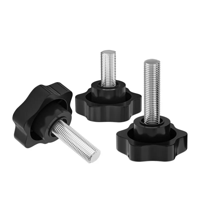 Plastic Star Knob Plum Handle Six-star Glue Head Manual Tightening Screws 32# M5 M6 M8 8mm to 70mm Bakelite