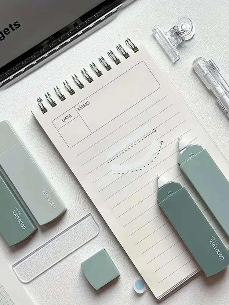 1 paquete de 6 cintas correctoras degradadas Color macarrón portátil silencioso sin riel forma cuadrada fácil de usar para la escuela Oficina hogar Supp - Imagen 6