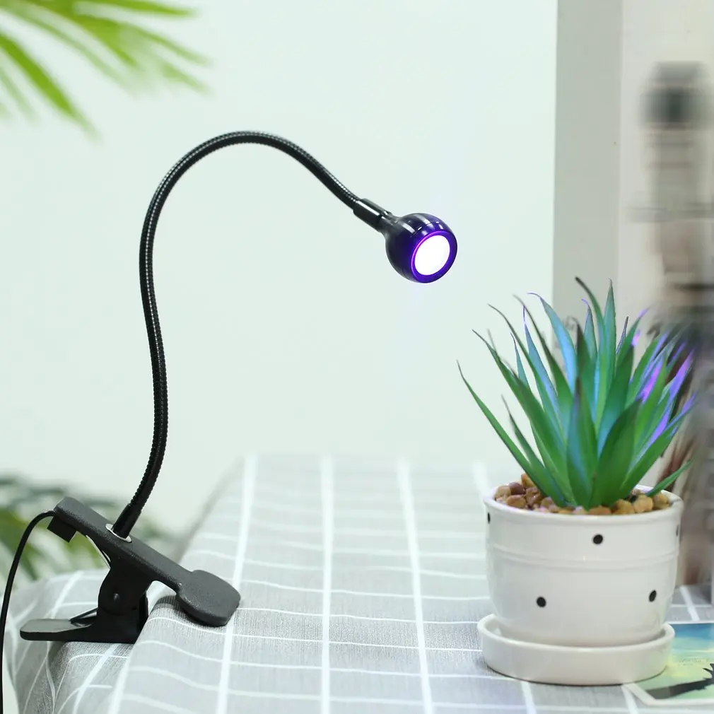 3W Purple Lamp Mobile Phone Repair Green Oil UV Glue Curing Purple Light Clip Lamp USB Reading Eye-protection Night Light