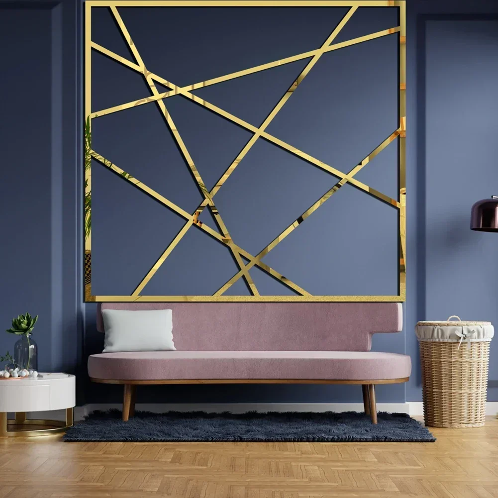 10PC Long Strip Acrylic Mirror Wall Sticker 5*20CM Self Adhesive Mosaic Sticker Living Room Background Wall Waistline Home Decor