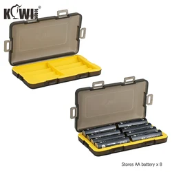 Silicone Waterproof Battery Storage Case Holder Box Organizer For 8 AA / 14500 Alkaline Lithium Rechargeable Batteries Container