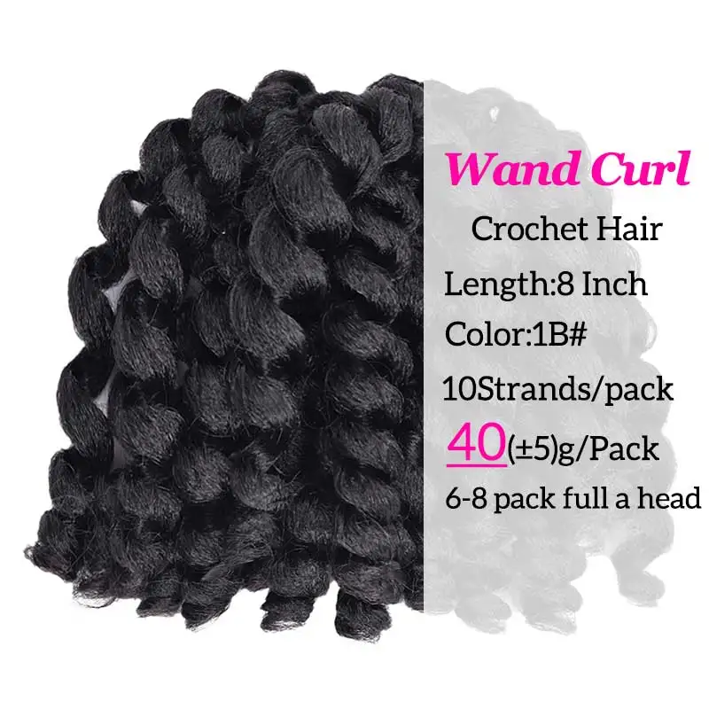 Ombre Synthetic Braiding Hair Jumpy Wand Curl Crochet Braids Jamaican Bounce Synthetic Crochet Hair Extensions for Black Women 3