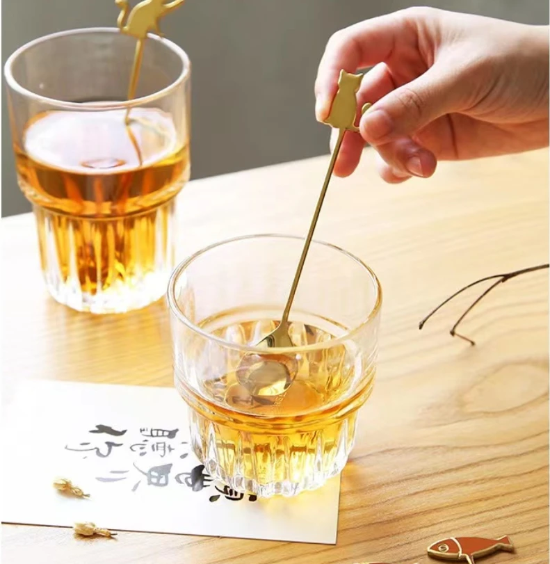 Japanese Cat Spoon Fork Cute Cartoon Cat Fish Coffee Spoon Creative Cake Dessert Fruit Fork