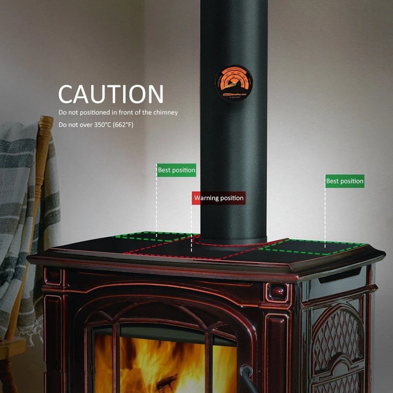 6 Blade Heat Powered Stove Fan Black Fireplace Fan Wood Burner Eco Friendly  Quiet Home Fireplace Fan Efficient Heat Distribution - AliExpress
