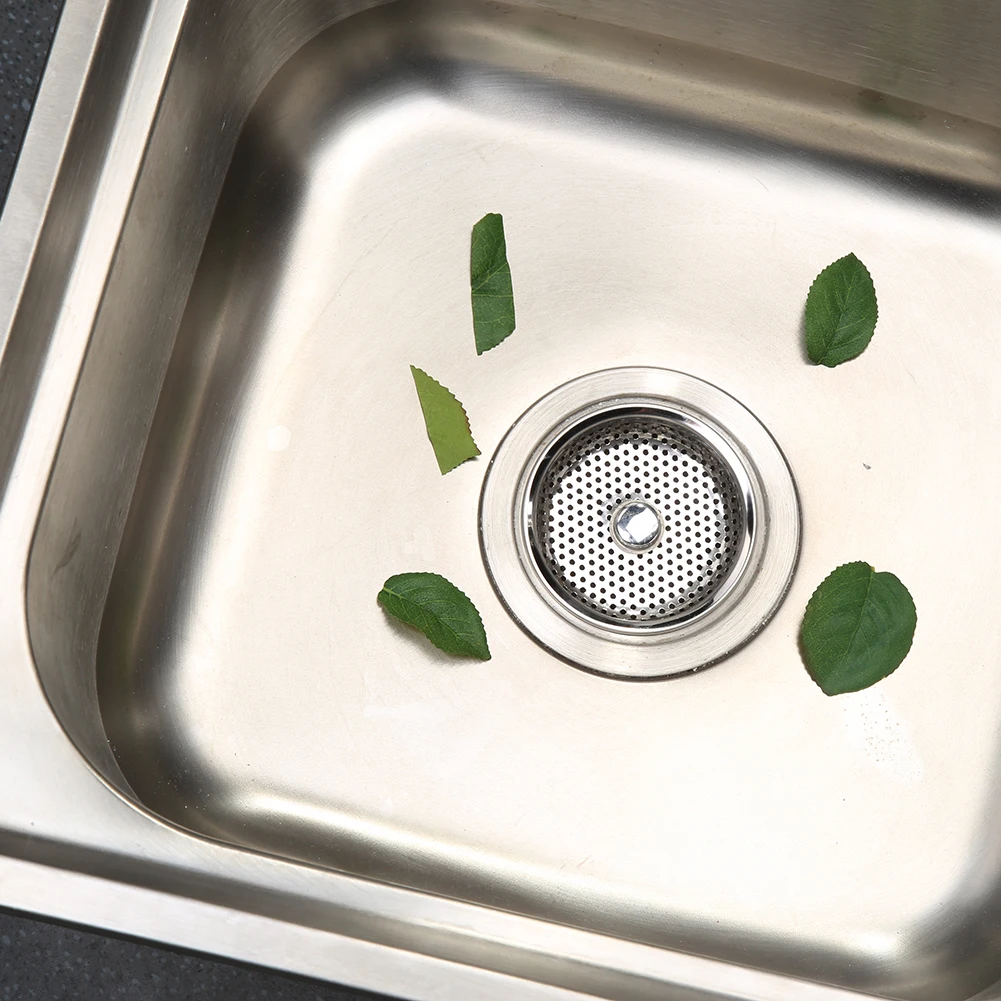 Stainless Steel Basin Drainer Full Hole Sink Food Catcher Basket Bathtub Drain Strainer for Intercept Hair Food