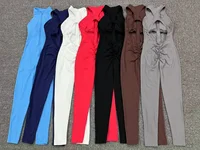 Sexy Hollow Backless Bodycon Scrunch Sport Jumpsuit Raises Butt Woman One Piece Gym Set Sleeveless Zipper Yoga Fitness Overalls - Image 6