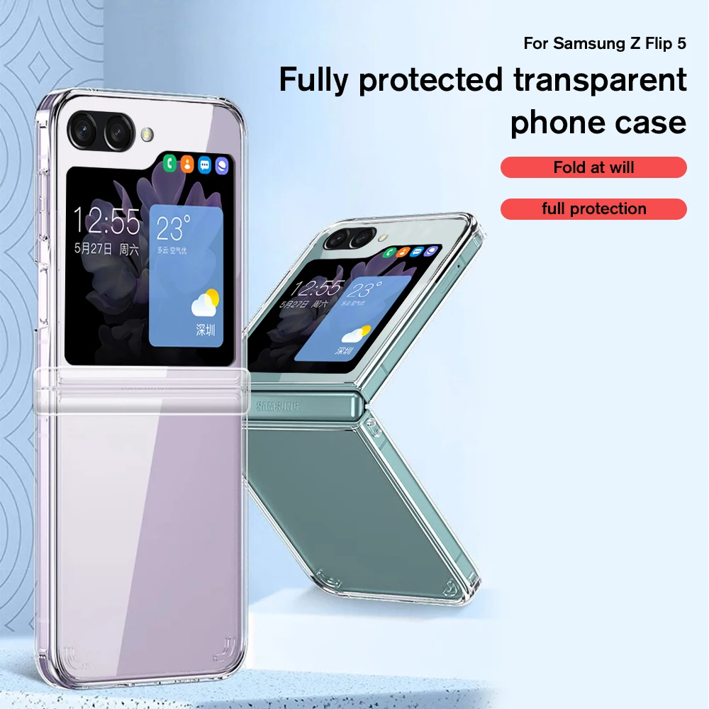Custodia Per Samsung Z Flip 5 Custodia Per Telefono Trasparente Completamente Protetta Per Samsung Galaxy Z Flip 5 Zflip 5 Z Flip5 Custodia Protettiva