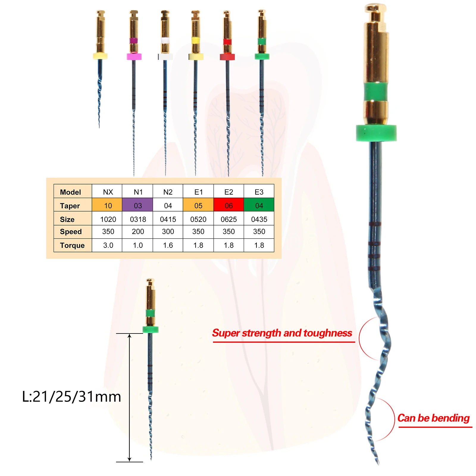 Reciprocating Dental Endo MotorLED/No-LED 16:1 Endodontic Root Canal Treatment / NiTi Files