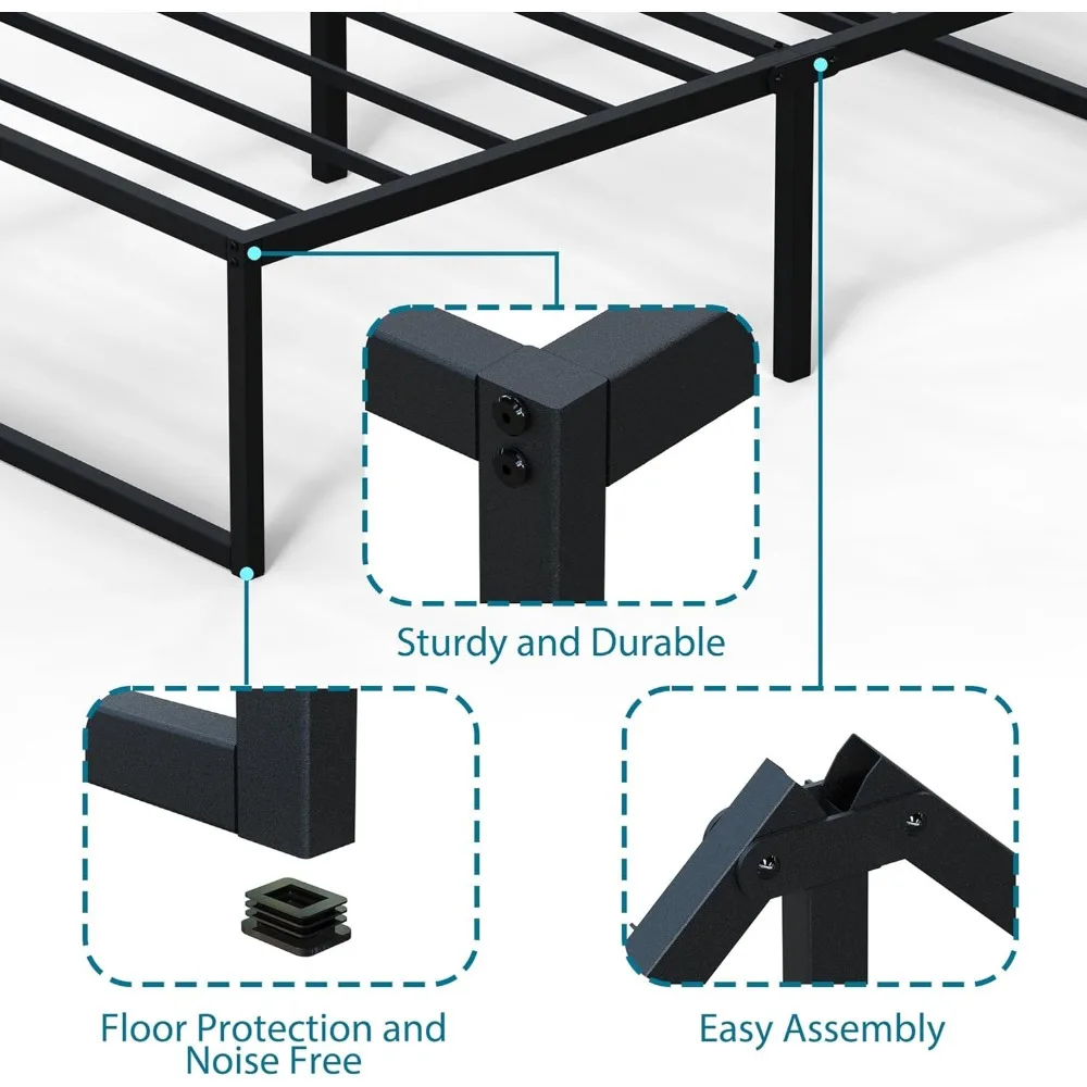 18 Inch Full Size Bed Frame Heavy Duty Metal Platform No Box Spring Needed, Easy Assembly Noise Free, Full Size Bed Frame 5