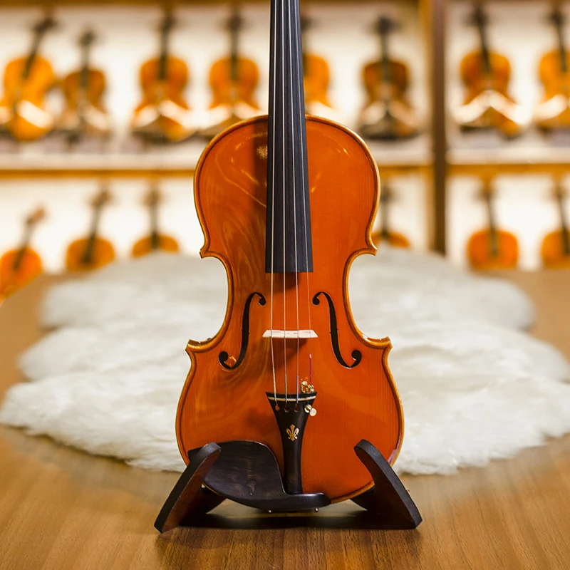 

Standard Violin CHRISTINA V07A Red Glossy Gradient Handmade Spruce One-piece Flame Maple Back Ebony Fittings with Case Bow