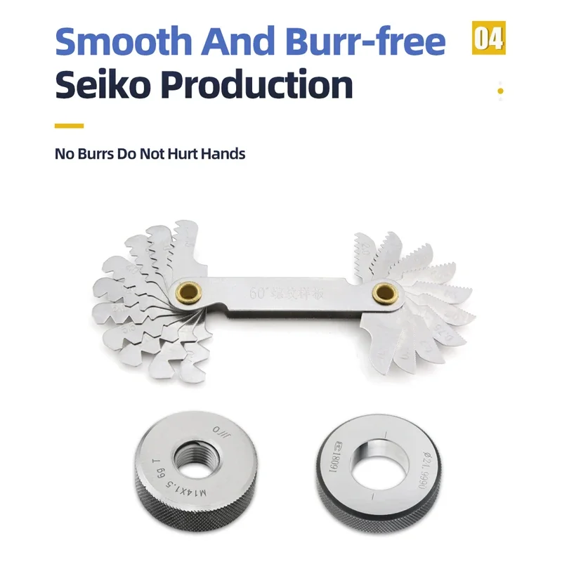 55/60 Degree Thread Plug Gauge Metric Imperial Gear Tooth Screw Pitch Gauge Carbon Steel Measuring Tool Tap Thread Measurement thread plug gauge
