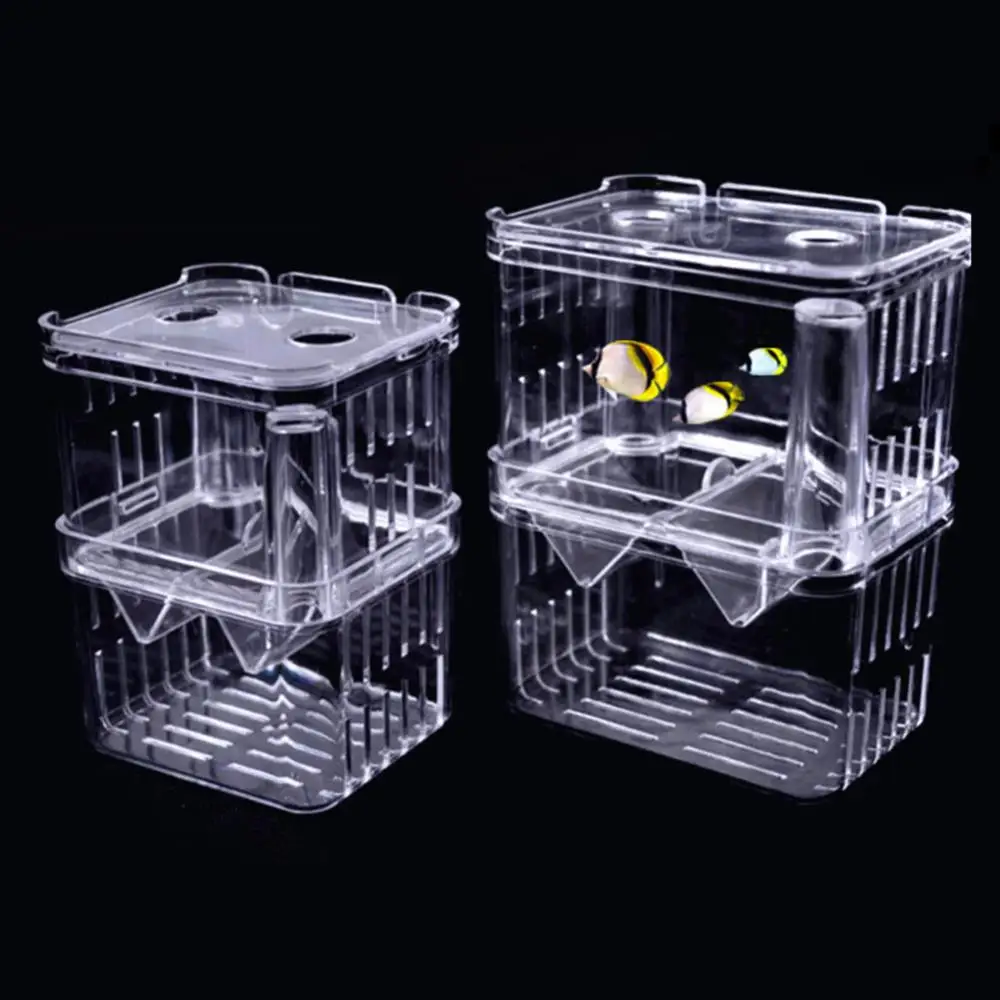 2 Sizes Fish Breeding Isolation Box Double-Deck Clear Fish Breeding ...