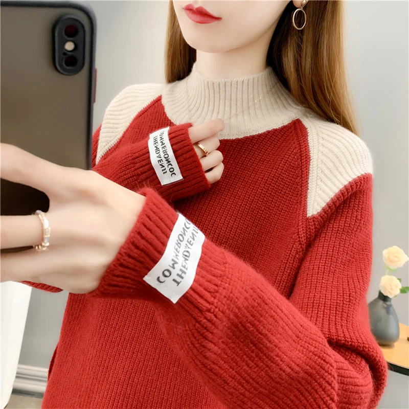 

Turtleneck Pullover Sweater for Women 2023 Winter Basic Long Sleeve Oversize Clothing Jumper Top Vintage Knitted Sweaters Female