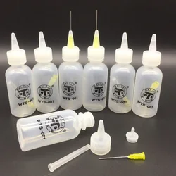 WTS-001 50ml WTS-002  Needle Tip Plastic Rosin Bottle Cleaning Liquid Flux Alcohol Oil Dispenser Plastic DIY