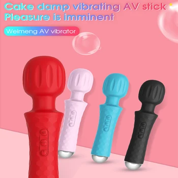 Soft Powerful Huge Head Dildo AV 20 Speed Magic Wand Vibrator G Spot Female Massage Clitoris Stimulator Adult Sex Toys for Women 3