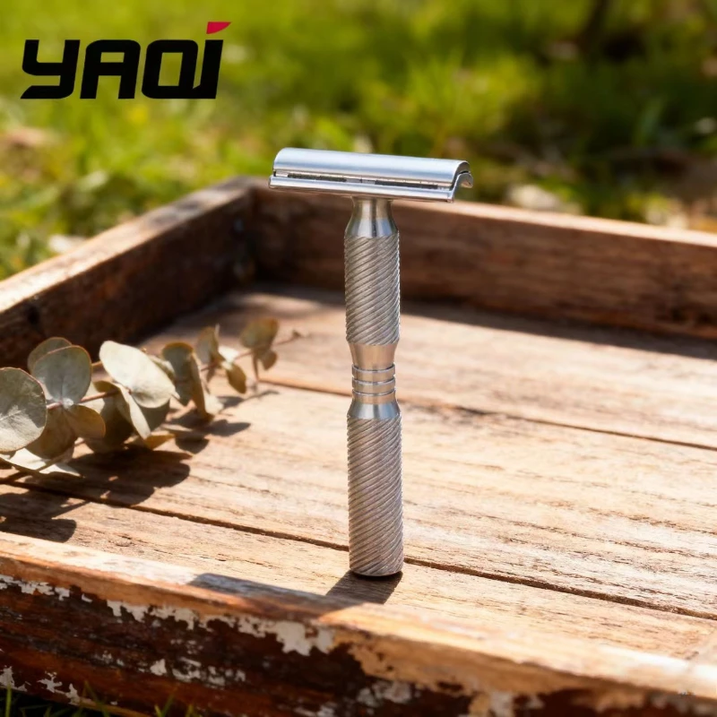 YAQI 고스트 멀티 스레드 패턴 티타늄 경량 안전 면도기 - 남성용 경량 멀티 스레드 정밀 면도 도구