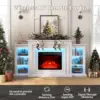 72" LED Lights Electric Fireplace with Mantel, Delicate Three-Dimensional Molding with Remote Control for Living Room 5