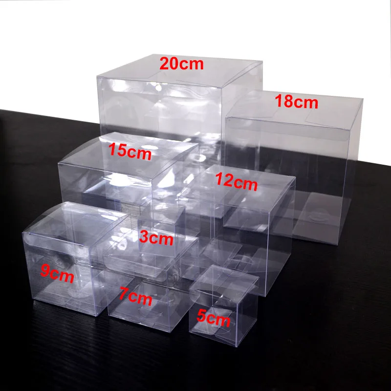 10Pcs Clear PVC Gift Box Cake Candy Packaging Transparent Boxes Wedding Favors 