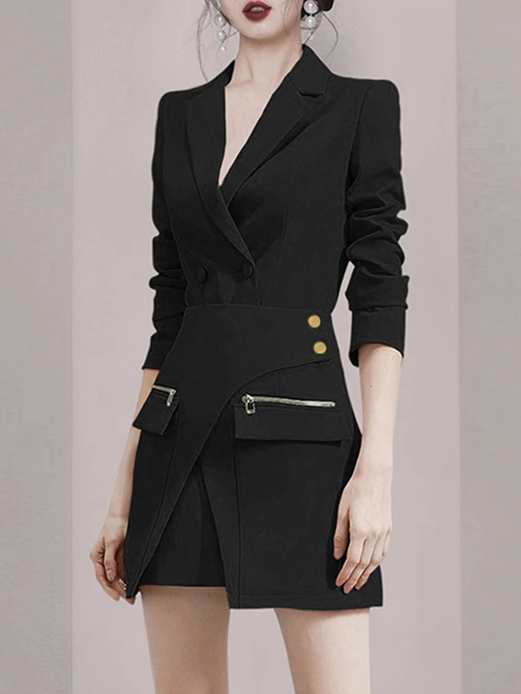 Women Double Breasted Two Piece Suit For Party /two Piece Suit/top