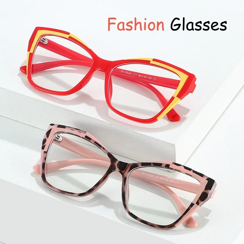 

Women Round Lightweight Cat Eye Eyeglass Frames for Women Optical Glasses frames Blue Retro Prescription Spectacles Eyewear